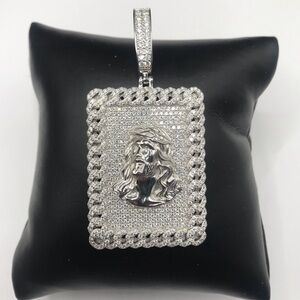 925 Sterling Silver 5.20CT MOISSANITE Jesus Men’s Pendant